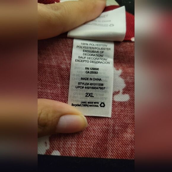 Men's Disney Mickey Mouse Red Pajama Top only, Size 2XL - Picture 6 of 15